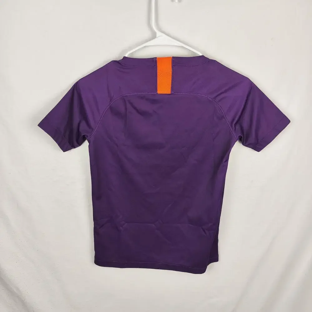 Manchester City Jersey Boys Medium Purple Soccer Nike Dri Fit Etihad Airways